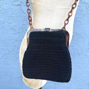 Carrie Forbes Crochet Purse Tortoise Shell chain Bag